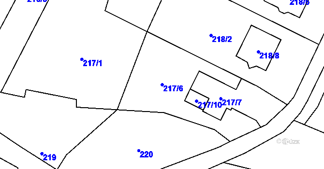 Parcela st. 217/6 v KÚ Lhotka nad Bečvou, Katastrální mapa