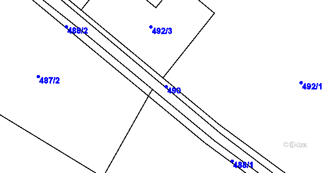 Parcela st. 490 v KÚ Lhotka nad Bečvou, Katastrální mapa