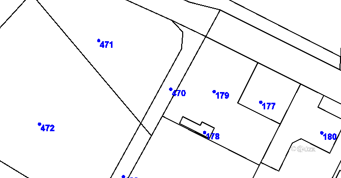 Parcela st. 470 v KÚ Lhotka nad Bečvou, Katastrální mapa