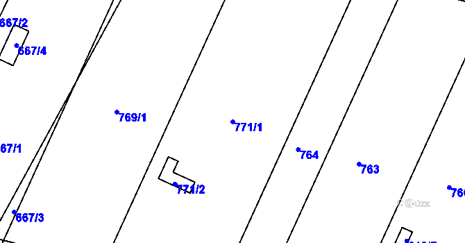 Parcela st. 771/1 v KÚ Lhotka nad Bečvou, Katastrální mapa