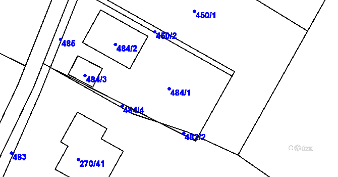 Parcela st. 484/1 v KÚ Lhotka nad Bečvou, Katastrální mapa