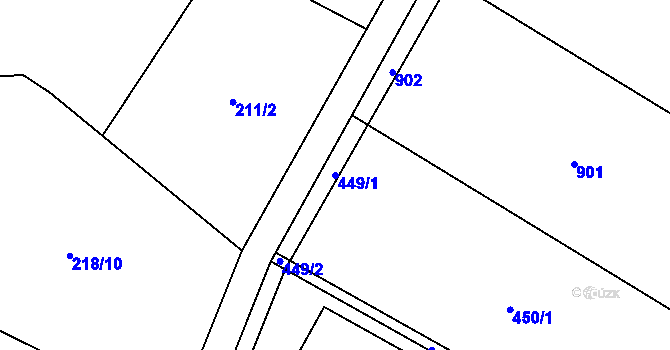 Parcela st. 449/1 v KÚ Lhotka nad Bečvou, Katastrální mapa