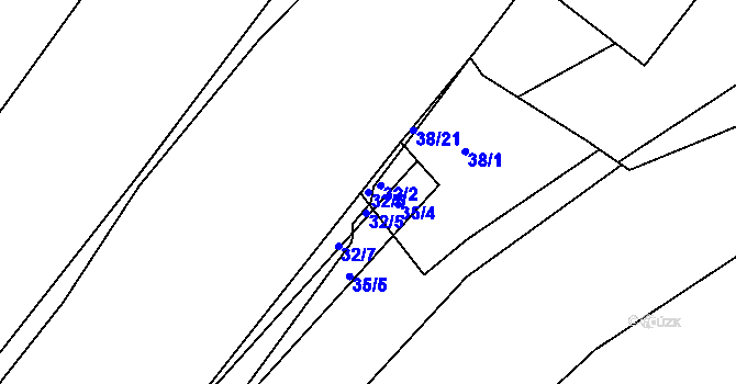 Parcela st. 32/6 v KÚ Lhotka nad Labem, Katastrální mapa