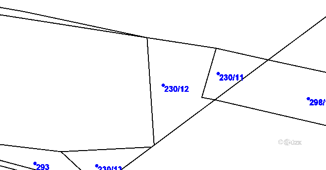 Parcela st. 230/12 v KÚ Lhotka u Litultovic, Katastrální mapa