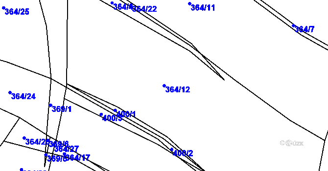 Parcela st. 364/12 v KÚ Lhotka u Litultovic, Katastrální mapa
