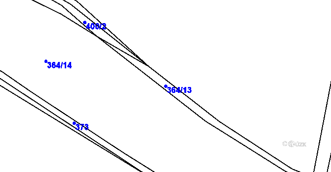 Parcela st. 364/13 v KÚ Lhotka u Litultovic, Katastrální mapa
