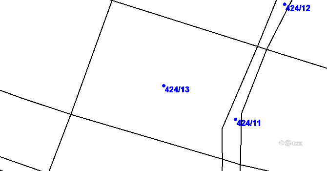 Parcela st. 424/13 v KÚ Lhotka u Litultovic, Katastrální mapa