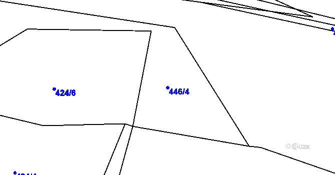 Parcela st. 446/4 v KÚ Lhotka u Litultovic, Katastrální mapa