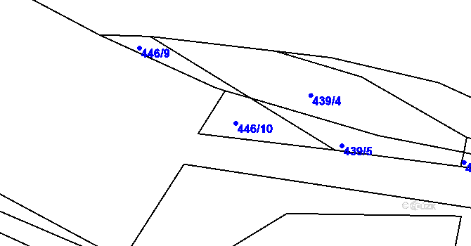 Parcela st. 446/10 v KÚ Lhotka u Litultovic, Katastrální mapa