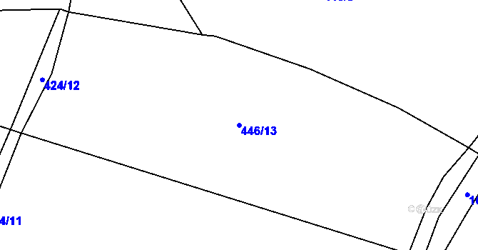 Parcela st. 446/13 v KÚ Lhotka u Litultovic, Katastrální mapa