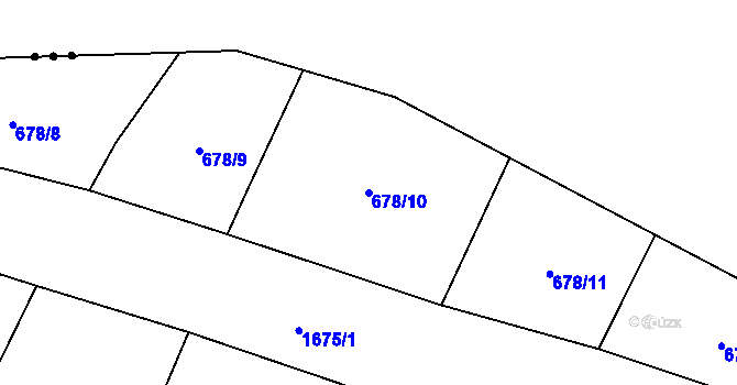 Parcela st. 678/10 v KÚ Lhotka u Litultovic, Katastrální mapa