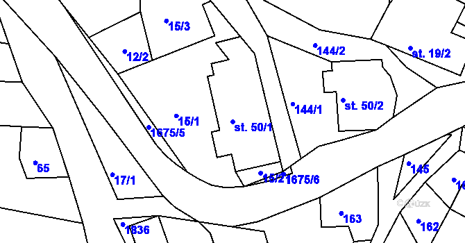 Parcela st. 50/1 v KÚ Lhotka u Litultovic, Katastrální mapa