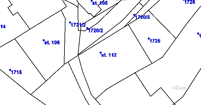 Parcela st. 112 v KÚ Lhotka u Litultovic, Katastrální mapa