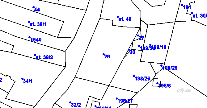 Parcela st. 29 v KÚ Lhotka u Litultovic, Katastrální mapa
