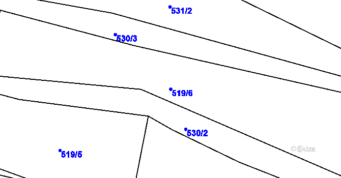 Parcela st. 519/6 v KÚ Lhotka u Litultovic, Katastrální mapa