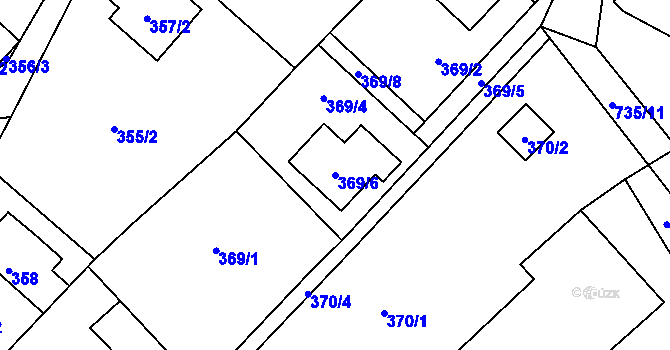 Parcela st. 369/6 v KÚ Lhotka u Ostravy, Katastrální mapa