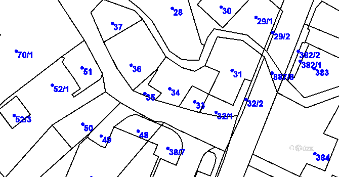 Parcela st. 34 v KÚ Lhotka u Ostravy, Katastrální mapa