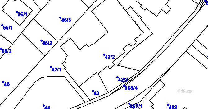Parcela st. 42/2 v KÚ Lhotka u Ostravy, Katastrální mapa