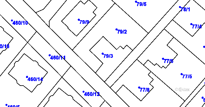 Parcela st. 79/3 v KÚ Lhotka u Ostravy, Katastrální mapa