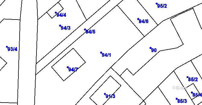 Parcela st. 94/1 v KÚ Lhotka u Ostravy, Katastrální mapa