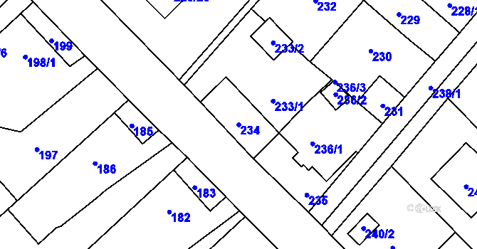 Parcela st. 234 v KÚ Lhotka u Ostravy, Katastrální mapa