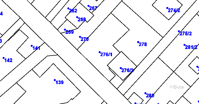 Parcela st. 276/1 v KÚ Lhotka u Ostravy, Katastrální mapa