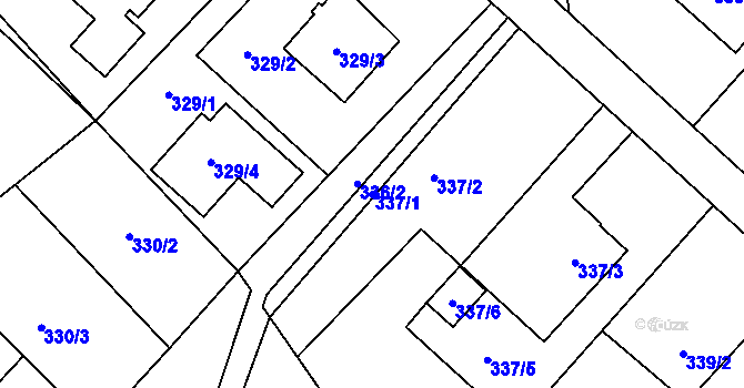 Parcela st. 337/1 v KÚ Lhotka u Ostravy, Katastrální mapa
