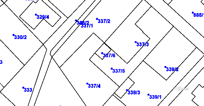Parcela st. 337/6 v KÚ Lhotka u Ostravy, Katastrální mapa