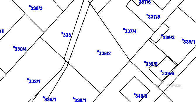 Parcela st. 338/2 v KÚ Lhotka u Ostravy, Katastrální mapa