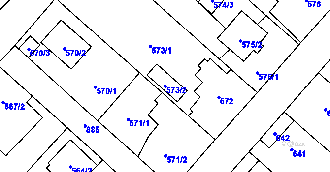 Parcela st. 573/2 v KÚ Lhotka u Ostravy, Katastrální mapa