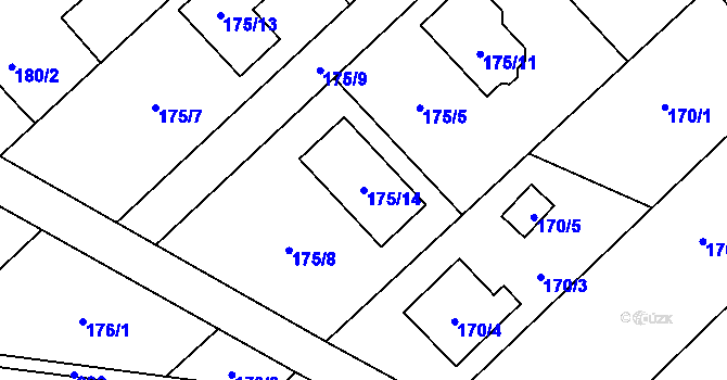 Parcela st. 175/14 v KÚ Lhotka u Ostravy, Katastrální mapa