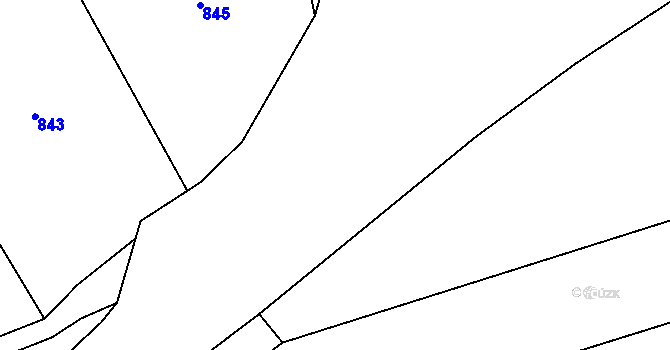 Parcela st. 347/12 v KÚ Lhotsko, Katastrální mapa