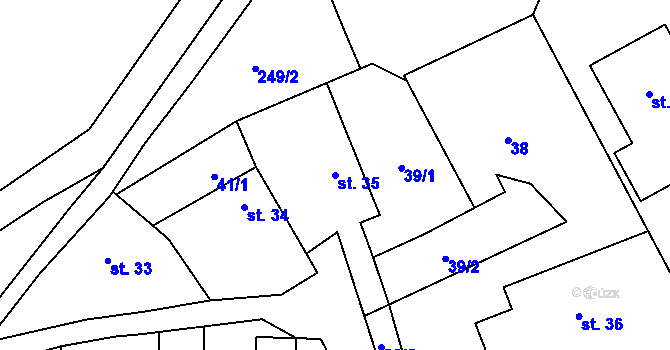 Parcela st. 35 v KÚ Lhoty u Potštejna, Katastrální mapa
