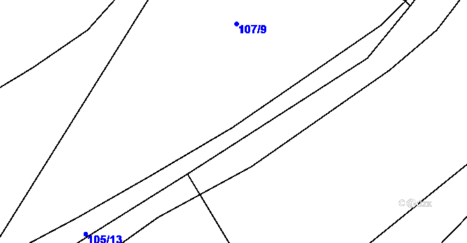 Parcela st. 103/1 v KÚ Lhoty u Potštejna, Katastrální mapa