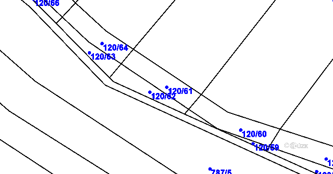 Parcela st. 120/61 v KÚ Lhoty u Potštejna, Katastrální mapa