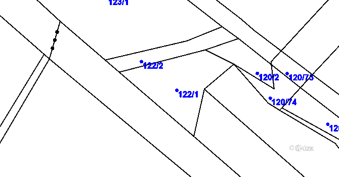 Parcela st. 123/3 v KÚ Lhoty u Potštejna, Katastrální mapa
