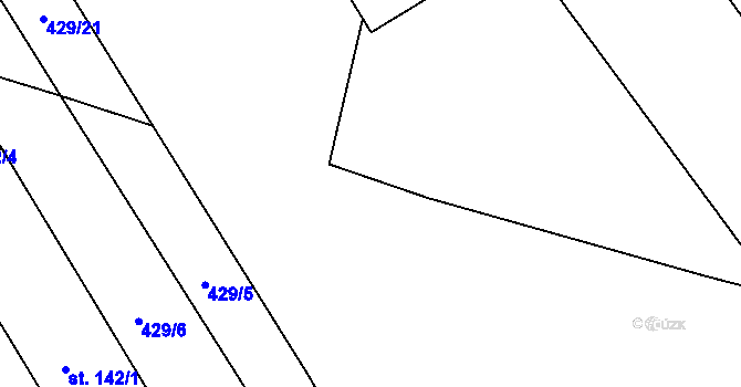 Parcela st. 429/22 v KÚ Lhoty u Potštejna, Katastrální mapa
