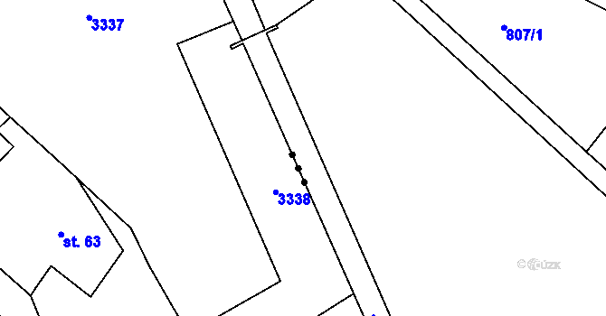 Parcela st. 820 v KÚ Lhoty u Potštejna, Katastrální mapa