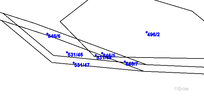 Parcela st. 846/5 v KÚ Lhoty u Potštejna, Katastrální mapa