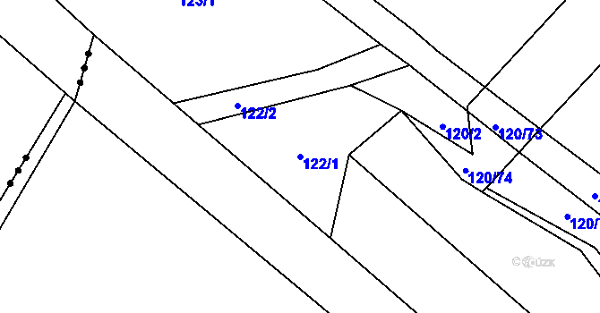 Parcela st. 122/1 v KÚ Lhoty u Potštejna, Katastrální mapa