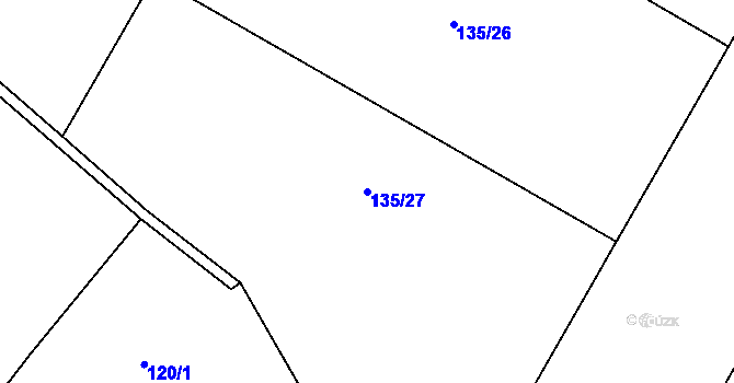 Parcela st. 135/27 v KÚ Lhoty u Potštejna, Katastrální mapa