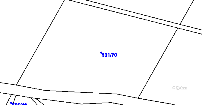 Parcela st. 531/70 v KÚ Lhoty u Potštejna, Katastrální mapa
