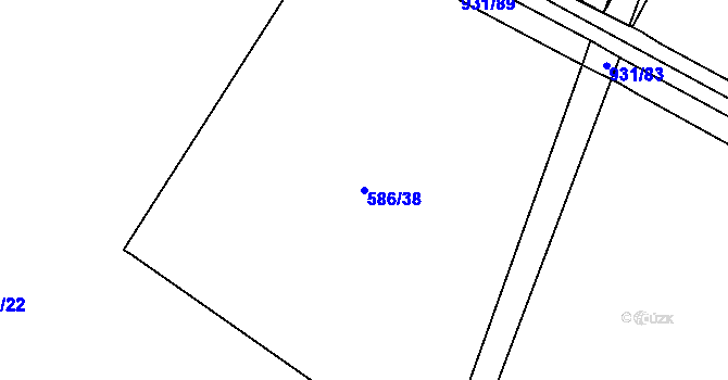Parcela st. 586/38 v KÚ Lhoty u Potštejna, Katastrální mapa