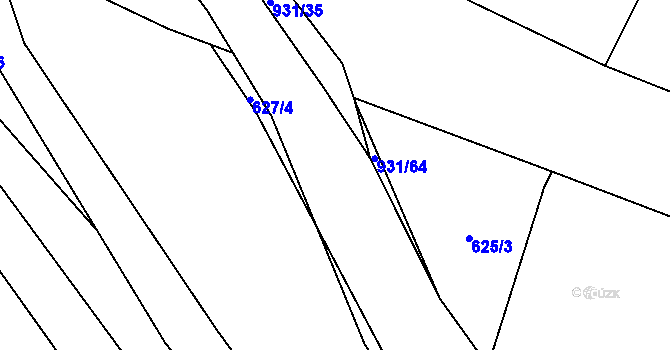 Parcela st. 931/67 v KÚ Lhoty u Potštejna, Katastrální mapa