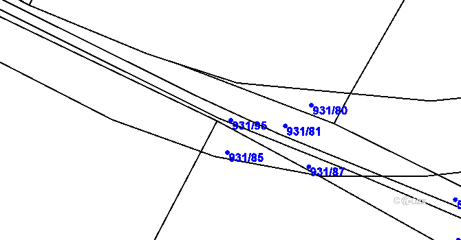 Parcela st. 931/95 v KÚ Lhoty u Potštejna, Katastrální mapa
