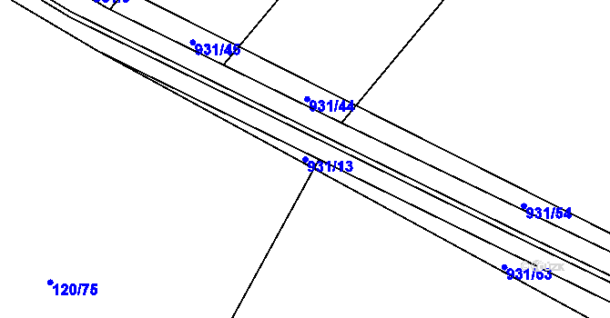 Parcela st. 931/13 v KÚ Lhoty u Potštejna, Katastrální mapa