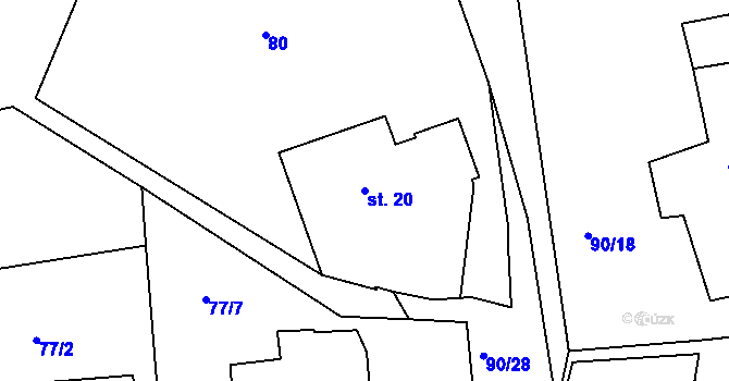 Parcela st. 20 v KÚ Polom u Potštejna, Katastrální mapa