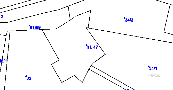 Parcela st. 47 v KÚ Polom u Potštejna, Katastrální mapa