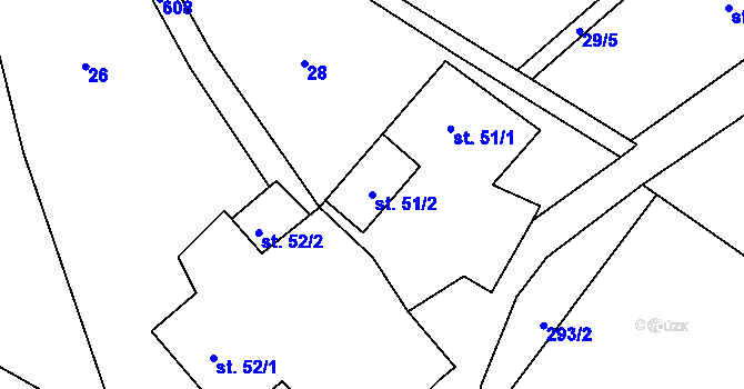 Parcela st. 51/2 v KÚ Polom u Potštejna, Katastrální mapa