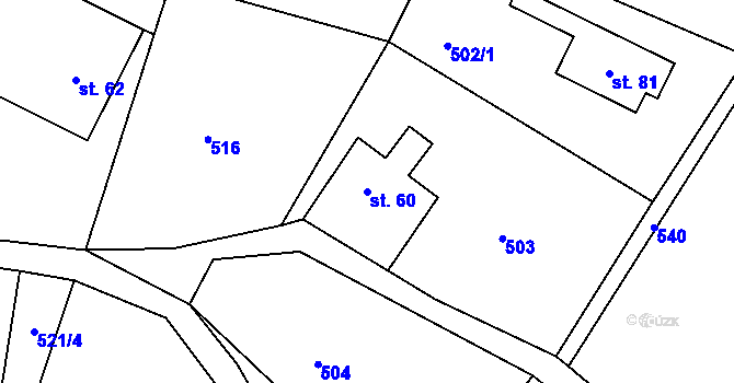 Parcela st. 60 v KÚ Polom u Potštejna, Katastrální mapa